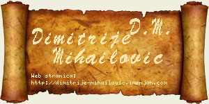 Dimitrije Mihailović vizit kartica